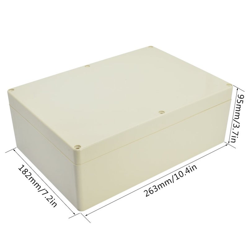 LeMotech Waterproof Dustproof IP65 ABS Plastic Junction Box Universal Electric Project Enclosure Pale Gray 10.4 x 7.2 x 3.7 inch (263 x 182 x 95 mm) - Image 2